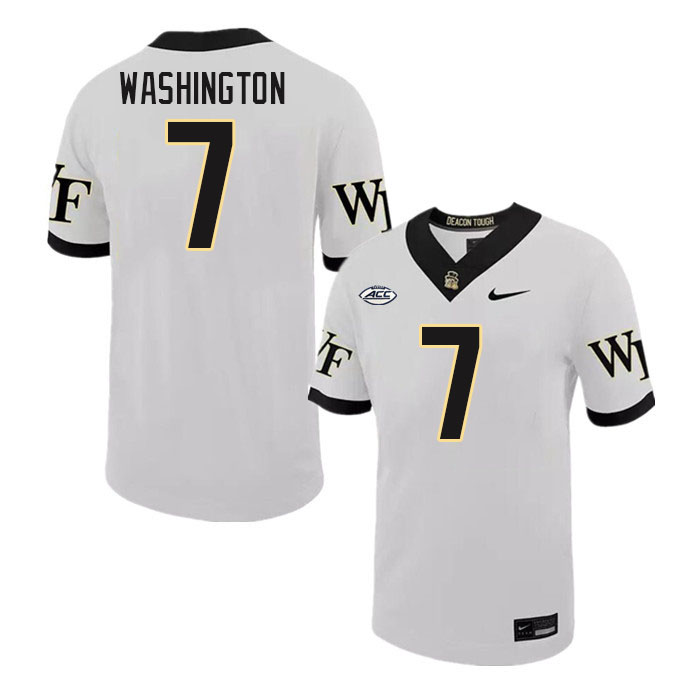 #7 Scotty Washington Wake Forest Demon Deacons College Football Jerseys Stitched-White